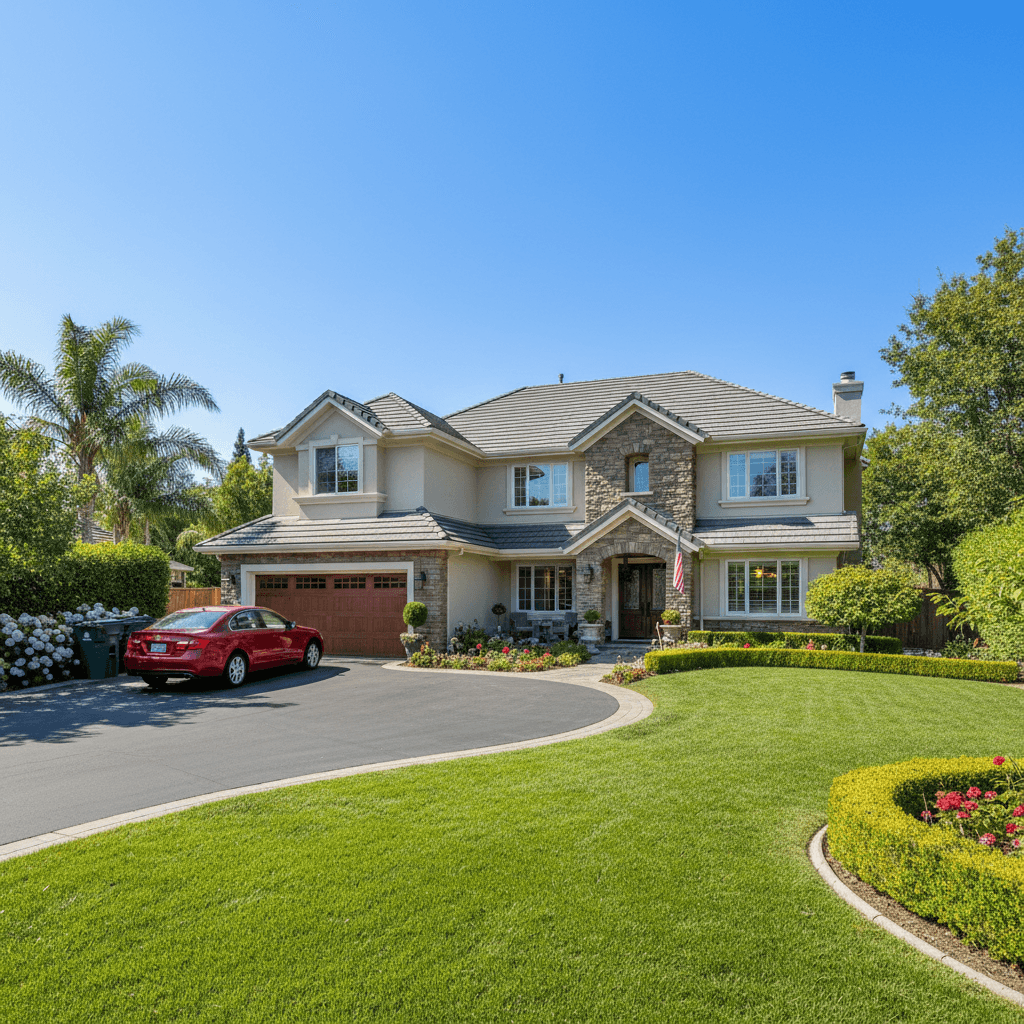 House with car in driveway